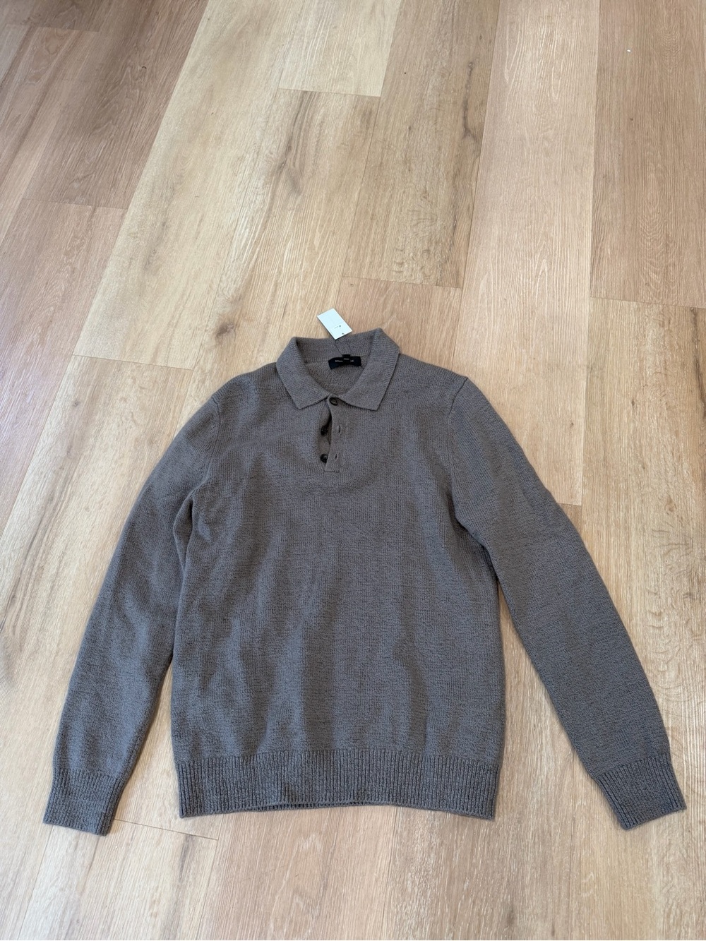 Banana Republic Men's Taupe Zip Polo Sweater